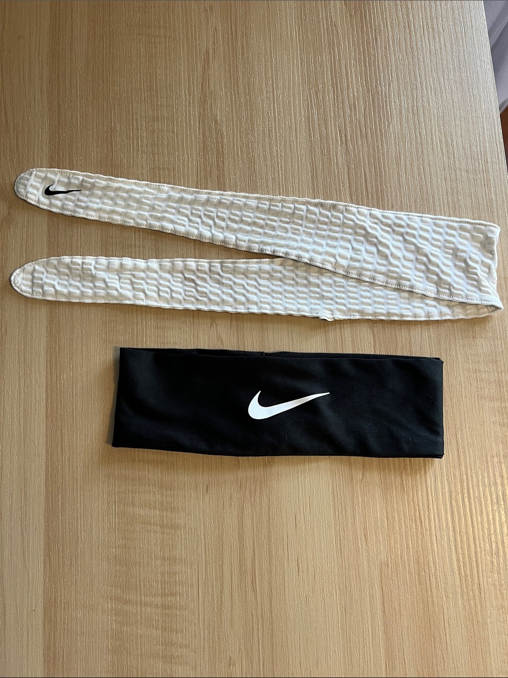 Nike Black & White Sweatband Pair with Swoosh Logos